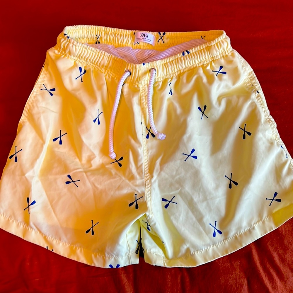 Zara swimming shorts , medium size , wore them once , in excellent condition .